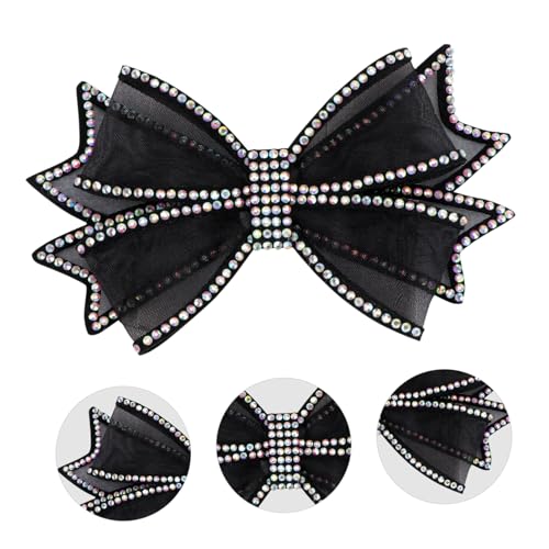 KOMBIUDA Schuhblumen mit Strassbesatz Dekorative Schleife Doppellagiges Netzgewebe Vielseitige Schuhaccessoires für Damen Slipper und Sandalen Modischer in Schwarz von KOMBIUDA