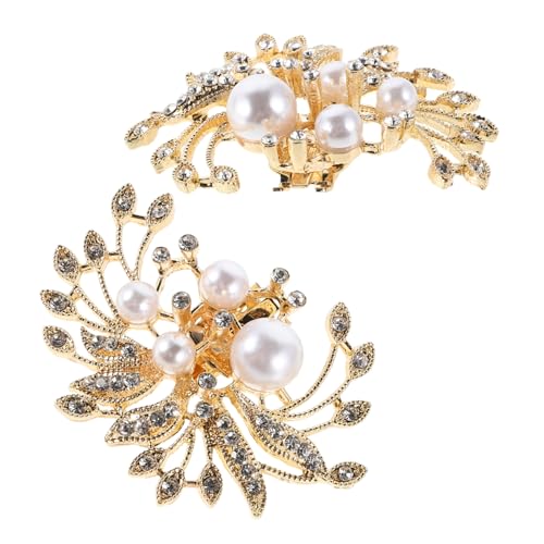 KOMBIUDA Schuhclips mit Perlen und Strasssteinen Abnehmbare Blüten charms für Pumps Stilvolle Schuhschmuck accessoires für Hochzeit und Party von KOMBIUDA