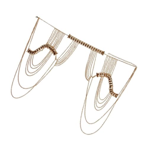 KOMBIUDA Schulterkette mit Quasten aus Legiertem Metall Leichte Body Chain Schmuck für Frauen Modisches Accessoire für Party Festival Strand und Club Auffällige Bikini Show Dekoration von KOMBIUDA