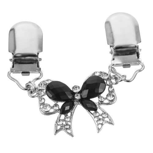 KOMBIUDA Schwarzer Strickjacken-clip mit Schleifendekor Leichter Cardigan-verschluss für Damen Vielseitiger Schal Pulloverhalter Einfach zu Befestigen und Langlebig von KOMBIUDA