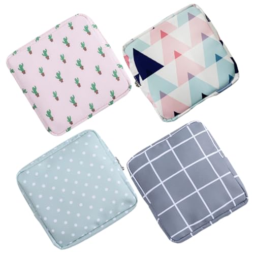 KOMBIUDA Servietten-Organizer-Tasche 4er-Pack Kompakte Tasche Für Menstruationsbinden Waschbar Für Unterwegs Und Zu Hause von KOMBIUDA