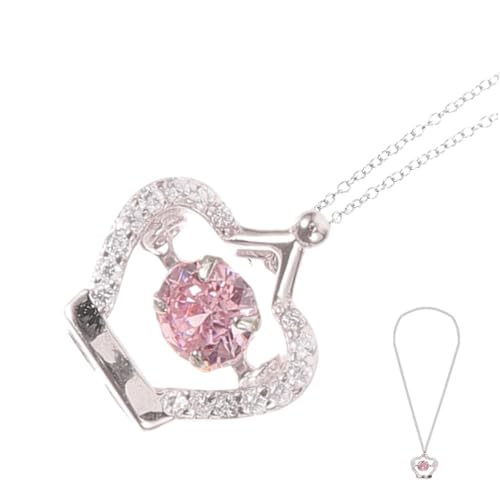 KOMBIUDA Silber Damenkette mit Funkelndem Herz Anhänger Modische Leichte Halskette für Frauen Zarte Schmuckkette als Geschenk für Mutter und Freundin von KOMBIUDA