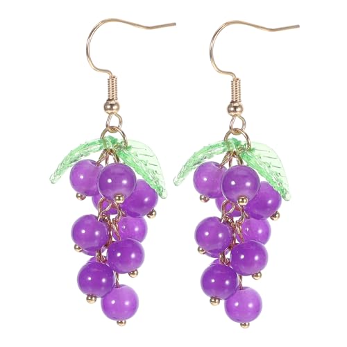 KOMBIUDA Silber Ohrstecker Trauben Ohrringe Damen Kreativer Frucht Schmuck Modisch Hautfreundlich Geschenkidee von KOMBIUDA