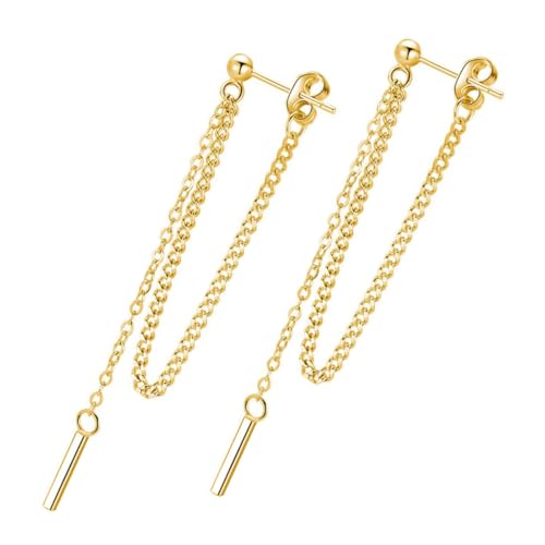 KOMBIUDA Silber Ohrstecker mit Kettenanhänger Elegante Lange Ohrhänger für Frauen und Mädchen Modischer Tassel Schmuck Hautfreundlich Vielseitig Kombinierbar für Alltag und Besondere von KOMBIUDA