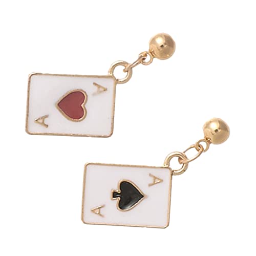 KOMBIUDA Silber Ohrstecker mit Spielkarten Anhängern Kreative Dangle Ohrringe für Damen Modisches Ohrschmuck Leichte Poker Design Ohrstecker für Alltag und Besondere Anlässe von KOMBIUDA