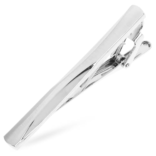 KOMBIUDA Silberne Krawattenklammer Herren Langes Design Einfache Krawattennadel für Business Hochzeit Anzug Zubehör Praktisch und Schonend für Krawatten von KOMBIUDA