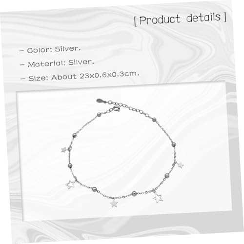 KOMBIUDA Silberne Sterling Fußkette mit Minimalistischen Sternenanhängern Verstellbare Damen Knöchelkette Modischer Schmuck für Strand und Alltag Elegantes für Frauen von KOMBIUDA