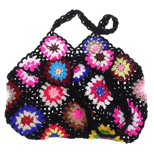 KOMBIUDA Sommerliche Gehäkelte Damen Schultertasche Handgefertigte Nachhaltige Strandtasche Leichte Geräumige Umhängetasche im Ethnischen Stil für Freizeit Urlaub und Alltag von KOMBIUDA