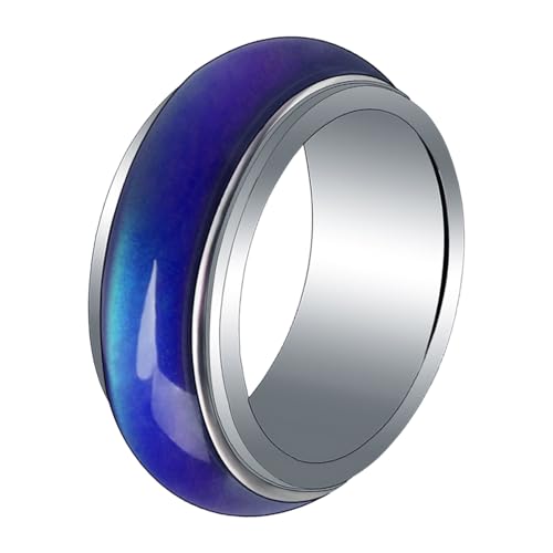 KOMBIUDA Stimmungsring für Damen und Herren Farbwechsel aus Hochwertigem Modischer Temperatur sensor Schmuck Vielseitiger Mood für Frauen und Jugendliche von KOMBIUDA