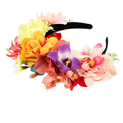 KOMBIUDA Stirnband aus künstlichen Blumen mexikanische Blumenkrone Hochzeitsblumenkrone hochzeitshaar schmuck wedding hair accessories Haarband künstliche Blumen Haarkranz von KOMBIUDA