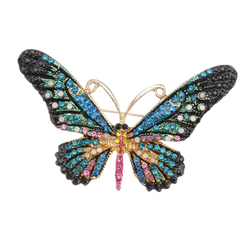 KOMBIUDA Strass Brosche Damen Schmetterling Anstecknadel aus Langlebiger Legierung mit Farbigen Kristallen Modisches Accessoire für Kleider Taschen Schals und Geschenke von KOMBIUDA