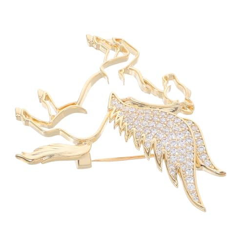 KOMBIUDA Strass Pferdebrosche Chinesisches Neujahr Tierbrosche Unisex Anstecknadel Goldfarbene Dekorative Hohe Qualität Anstecker für Damen Herren Festliche Kleidung Accessoire von KOMBIUDA