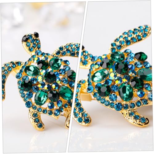 KOMBIUDA Strass Schildkrötenbrosche aus Metall für Damen Dekorative Anstecknadel Langlebig Vielseitig für Kleidung Hüte Schals Modisches Accessoire für Festliche Anlässe von KOMBIUDA