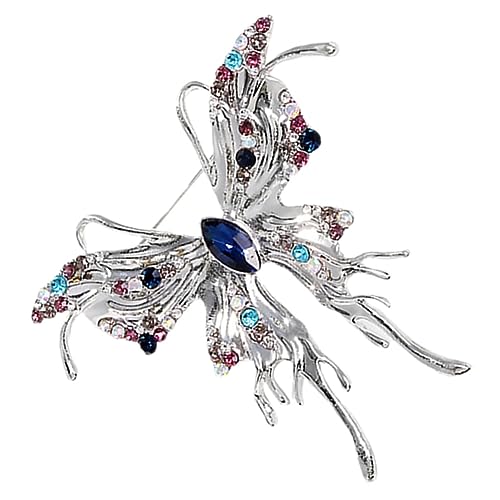 KOMBIUDA Strass Schmetterling Brosche Damen Anstecknadel Modeschmuck Vielseitig für Kleidung Hüte Schals und Taschen Eleganter Schmuck mit Kristallverzierung Perfektes für Frauen von KOMBIUDA