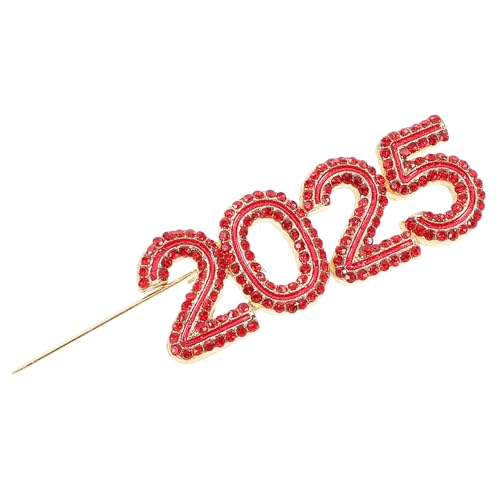 KOMBIUDA Strass Zahlen Brosche Anstecknadel Damen Funkelnde Neujahrs Brosche mit Luxuriösem und Strass Modisch Hochwertige Schmucknadel für Kleidung und Festliche Anlässe Edition von KOMBIUDA