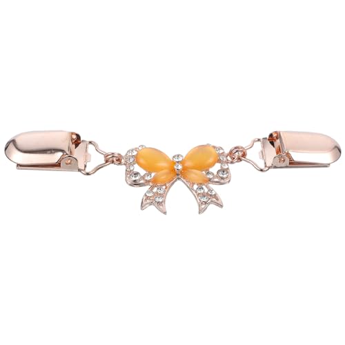 KOMBIUDA Strickjackenclip Rosegold Bow Verschluss aus Legierung Eleganter Cardigan Clip für Damen Leichter Langlebiger Pullover Clip Modischer Schalhalter für Offene Strickjacken von KOMBIUDA