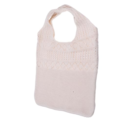 KOMBIUDA Stricktasche Damen Umhängetasche mit Hollow Design Leichte Langlebige Handtasche für Alltag Schule Freizeit und Shopping Modische Gehäkelte Tragetasche von KOMBIUDA