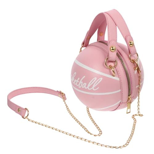 KOMBIUDA Stylische Damen Umhängetasche Basketball Form Kleine Runde Crossbody Bag PU Schultertasche Modisch Leicht zu Reinigen für Alltag Freizeit Party von KOMBIUDA