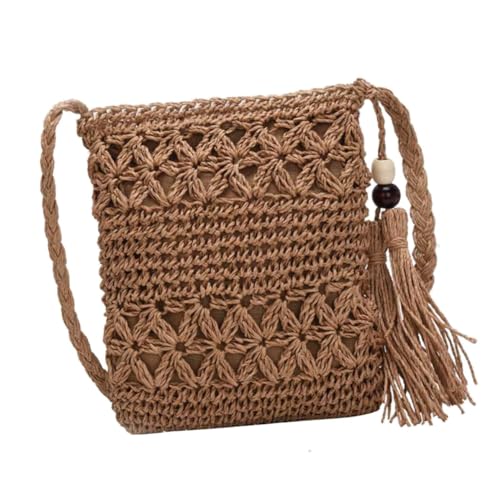 KOMBIUDA Stylische Damen Umhängetasche Handgewebtem Material mit Quaste Leichte Crossbody Strandtasche für Täglichen Gebrauch und Reisen für Modebewusste KOMBIUDA Stylische Damen Umhängetasche Handgewebtem Material mit Quaste Leichte Crossbody Strandtasche für Täglichen Gebrauch und Reisen für Modebewusste von KOMBIUDA