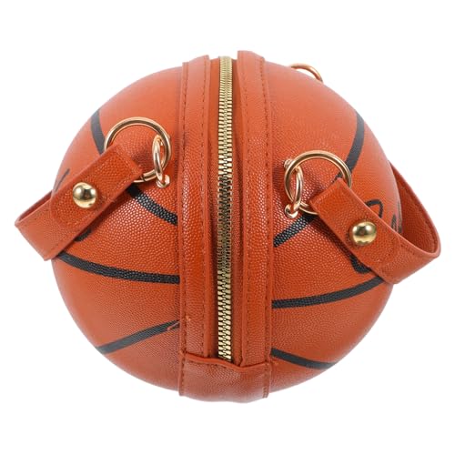 KOMBIUDA Stylische Kleine Basketball Förmige Handtasche aus PU mit Kettenriemen Modische Umhängetasche und Schultertasche für Damen Vielseitig Tragbar als Crossbody oder Handbag für Alltag von KOMBIUDA