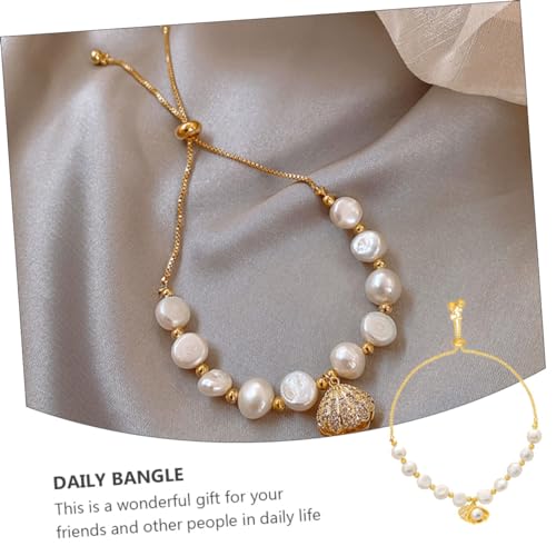 KOMBIUDA Stylisches Damen Perlenarmband mit Muschel Design Modisches Handgelenkschmuck Langlebig Verarbeitet Politur als für Familie und Freunde von KOMBIUDA