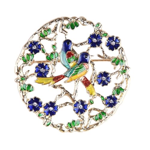 KOMBIUDA Tiermotiv Emaille Brosche mit Doppelvogel design Leichte Metalllegierung Modische Anstecknadel für Kleidung Taschen Hüte Damen accessoire für Alltag und Geschenk von KOMBIUDA