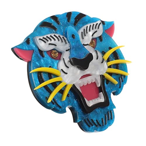 KOMBIUDA Tiger Brosche Tier Anstecknadel Kreativ Einzigartig Robust Für Damen Rucksack Jacke Pullover Schal Zubehör von KOMBIUDA