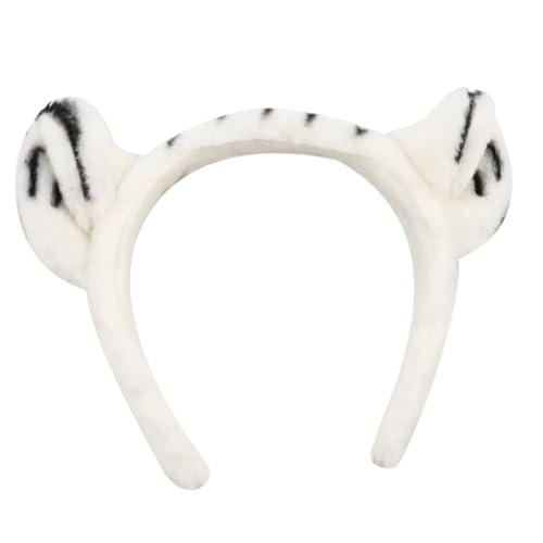 KOMBIUDA Tigerohr Haarreif Für Damen Und Kinder Weiß Bequemes Und Attraktives Haarschmuck Für Partys Und Cosplay Exquisites Design Für Halloween Und Weihnachten von KOMBIUDA