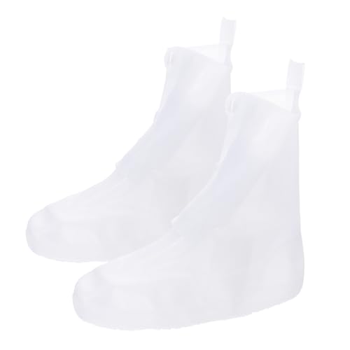 KOMBIUDA Transparent wasserdichte Regenüberschuhe aus Langlebigem Silikon rutschfest Geschnitten Schützen Schuhe vor Wasser Schlamm Öl Praktischer Schuhschutz für Damen und Herren Outdoor von KOMBIUDA