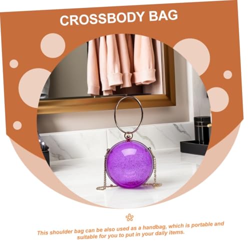 KOMBIUDA Transparente Damen Umhängetasche aus Acryl Runde Handtasche Leichte Schultertasche für Party und Alltag Modische Clutch mit Vielseitigen Tragemöglichkeiten Zufällige Farbe von KOMBIUDA