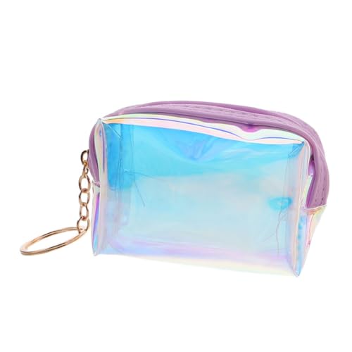 KOMBIUDA Transparente Holografische Damen Geldbörse mit Münzfach Schlüsselanhänger und Change Purse Mini Iridescent Portemonnaie für Mädchen Leicht Robust und Praktisch für Alltag und von KOMBIUDA