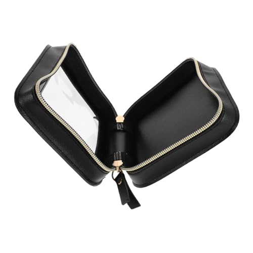 KOMBIUDA Transparente Kosmetiktasche Makeup Organizer Handtasche für Frauen Reise Kleine Kulturtasche mit Lippenstiftfach und Pinselhalter Kompakt und Langlebig von KOMBIUDA