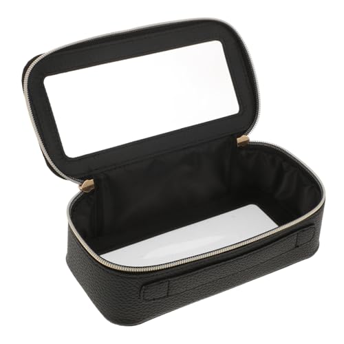 KOMBIUDA Transparente PVC Kosmetiktasche mit Robustem PU Sicherer Reißverschluss Großer Stauraum Tragbarer Kulturbeutel für Damen und Herren als Reise und Schminktasche von KOMBIUDA
