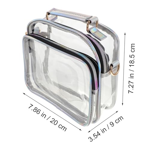 KOMBIUDA Transparente PVC Schultertasche Damen Crossbody Umhängetasche Verstellbarer Gurt Leicht und Robust Für Alltag und Party Geeignet von KOMBIUDA