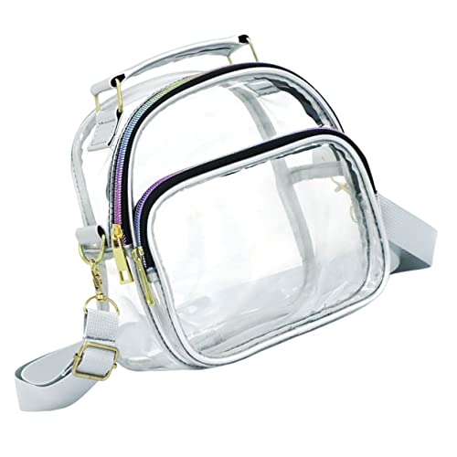KOMBIUDA Transparente PVC Umhängetasche Damen mit Reißverschluss Leichte Kompakte Crossbody Bag Strapazierfähig Geräumig für Party Hochzeit Alltag Stylische Handtasche von KOMBIUDA