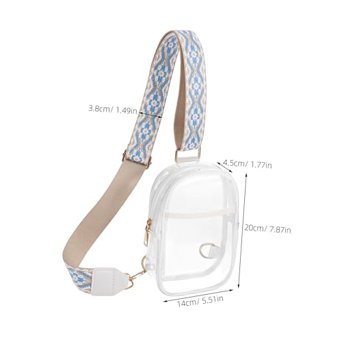 KOMBIUDA Transparente Umhängetasche PVC mit Verstellbarem Schultergurt Reißverschlussgesichert Leichte Stadiontasche für Damen Durchsichtige Reisetasche und Konzert Pouch von KOMBIUDA