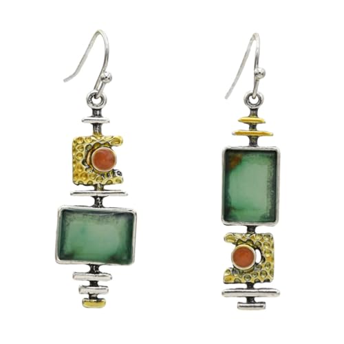 KOMBIUDA Türkis Ohrhänger aus Vintage Design Kreative Tropfenohrringe für Damen Ohraccessoires Langlebig und Stilvoll für Alltag und Besondere Anlässe von KOMBIUDA