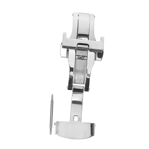 KOMBIUDA Uhrenarmband Faltschließe Doppelknopf Silber Langlebiger Verschluss mit Sicherer Verbindung Einfache Ersatzteil für Armband Modisch und Robust für Herren Damen von KOMBIUDA