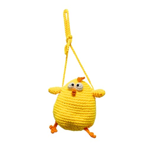 KOMBIUDA Umhängetasche Mädchen Süße Handgewebte Mini Geldbörse Küken Ei Form Kompakt Leicht Praktische Crossbody Tasche für Stilvoll und Vielseitig für Alltag und von KOMBIUDA