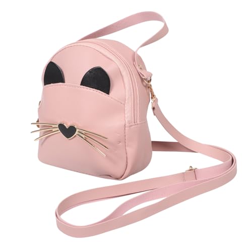 KOMBIUDA Umhängetasche PU Katzenform Süße Schultertasche Handtasche Für Mädchen Alltag Reise Party von KOMBIUDA