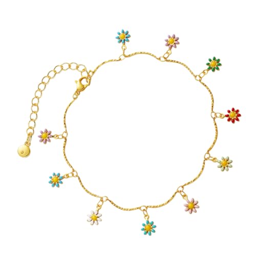 KOMBIUDA Vergoldete Bunte Blumen Kette Damen Verstellbar Leichter Schmuck Alltag Party Schlüsselbein Halskette Modisch für Frauen und Mädchen KOMBIUDA Vergoldete Bunte Blumen Kette Damen Verstellbar Leichter Schmuck Alltag Party Schlüsselbein Halskette Modisch für Frauen und Mädchen von KOMBIUDA