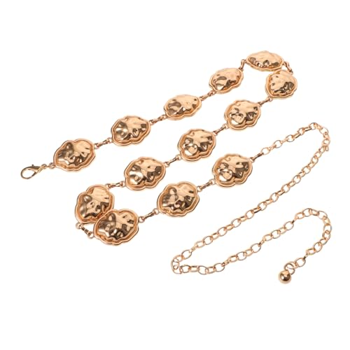 KOMBIUDA Verstellbare Taillenkette Damen Goldene Metall Waist Chain Gürtel mit Muschel Design für Kleider Jeans und Casual Outfits Party Festival Modische Hüftkette von KOMBIUDA