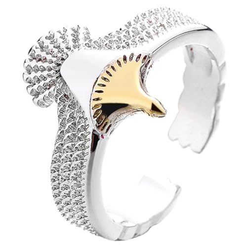 KOMBIUDA Verstellbarer Damen Kupfer Ring mit Adlermotiv Punk stil Vintage Schmuck Langlebig und Komfortabel Modisches Accessoire für Alltag Geschenk zu Geburtstag und Feiertagen von KOMBIUDA
