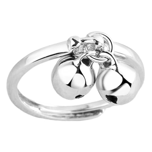 KOMBIUDA Verstellbarer Damen fingerring mit Doppel glocken design Offener Schmuckring Modischer Kreativer und Niedlicher Ring für Festivals Partys und Alltagsoutfits KOMBIUDA Verstellbarer Damen fingerring mit Doppel glocken design Offener Schmuckring Modischer Kreativer und Niedlicher Ring für Festivals Partys und Alltagsoutfits von KOMBIUDA