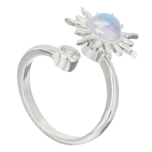 KOMBIUDA Verstellbarer Damenring Sonnenblume Fidget Ring aus Robustem Kupfer Modischer Offener Schmuck für Frauen Entspannender Anti stress Ring als Geschenk von KOMBIUDA