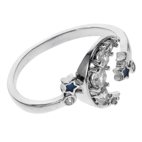 KOMBIUDA Verstellbarer Kleiner Katzenring mit Mond Sternmotiv Modischer Offener Damenring Hautfreundlicher Komfortabler Schmuck Geschenk für Katzenliebhaberinnen KOMBIUDA Verstellbarer Kleiner Katzenring mit Mond Sternmotiv Modischer Offener Damenring Hautfreundlicher Komfortabler Schmuck Geschenk für Katzenliebhaberinnen von KOMBIUDA