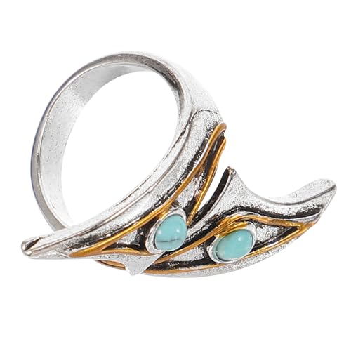 KOMBIUDA Verstellbarer Offener Blauer Türkis Ring Damen Kleiner Statement Fingerring Schmuck für Partys und Geeignet KOMBIUDA Verstellbarer Offener Blauer Türkis Ring Damen Kleiner Statement Fingerring Schmuck für Partys und Geeignet von KOMBIUDA