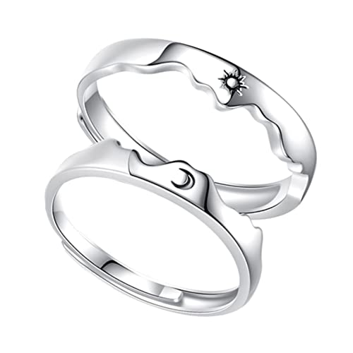 KOMBIUDA Verstellbarer Offener und Mondring für Modischer Schmuck Elegantes Design Unisex Freundschaftsring für Valentinstag und Besondere Anlässe von KOMBIUDA
