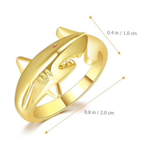 KOMBIUDA Verstellbarer Shark Ring aus Robustem Kupfer Offener Statement Schmuck für Damen Teen Mädchen Modisches Design mit Rotem Stein Einzigartiger Meerestiere Finger Ring KOMBIUDA Verstellbarer Shark Ring aus Robustem Kupfer Offener Statement Schmuck für Damen Teen Mädchen Modisches Design mit Rotem Stein Einzigartiger Meerestiere Finger Ring von KOMBIUDA
