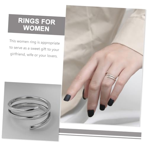 KOMBIUDA Verstellbarer Silber Ring Damen Offener Finger Ring Einstellbar Ästhetischer Schmuck Persönlicher Stil Elegant KOMBIUDA Verstellbarer Silber Ring Damen Offener Finger Ring Einstellbar Ästhetischer Schmuck Persönlicher Stil Elegant von KOMBIUDA